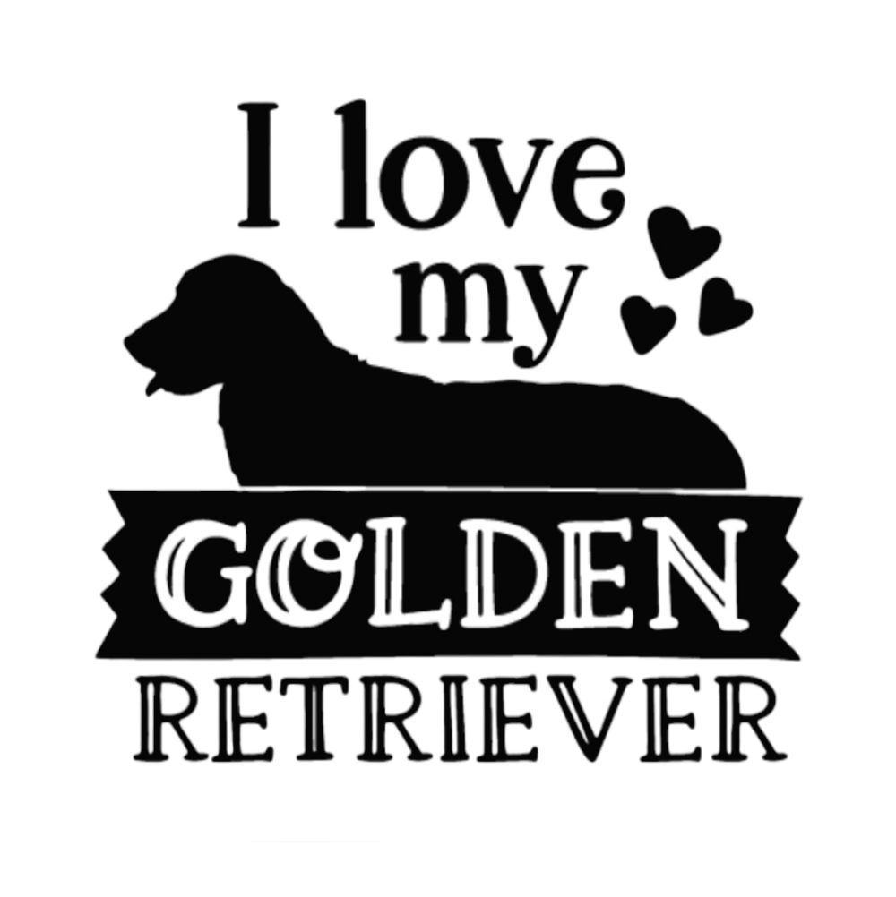 I Love My Golden Retriever Animal Dog Vinyl Graphic‎ Auto Laptop Decal Sticker